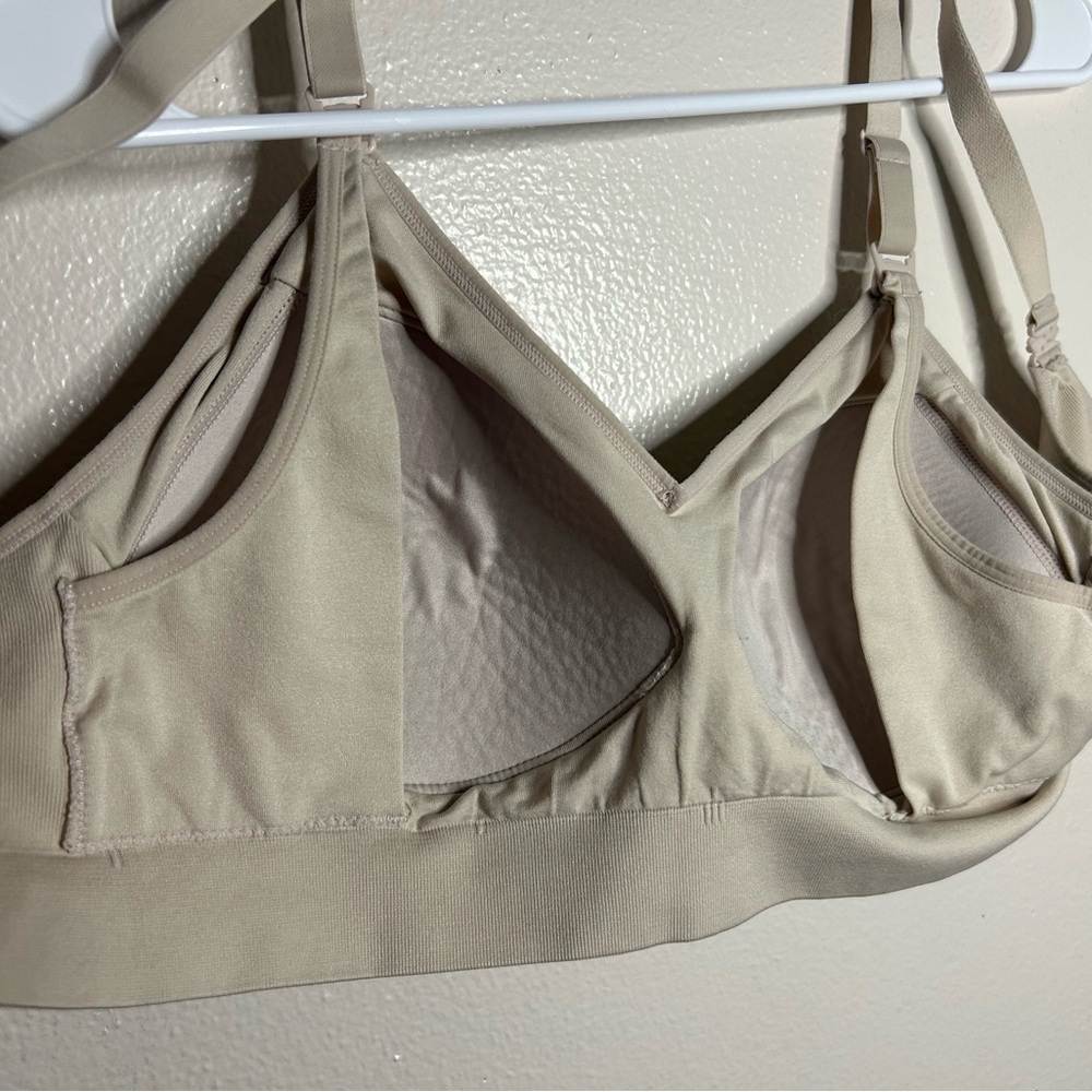 AUDEN Nursing / Maternity Lightly Lined Seamless Tan Bra Sz: L - Picture 6 of 7